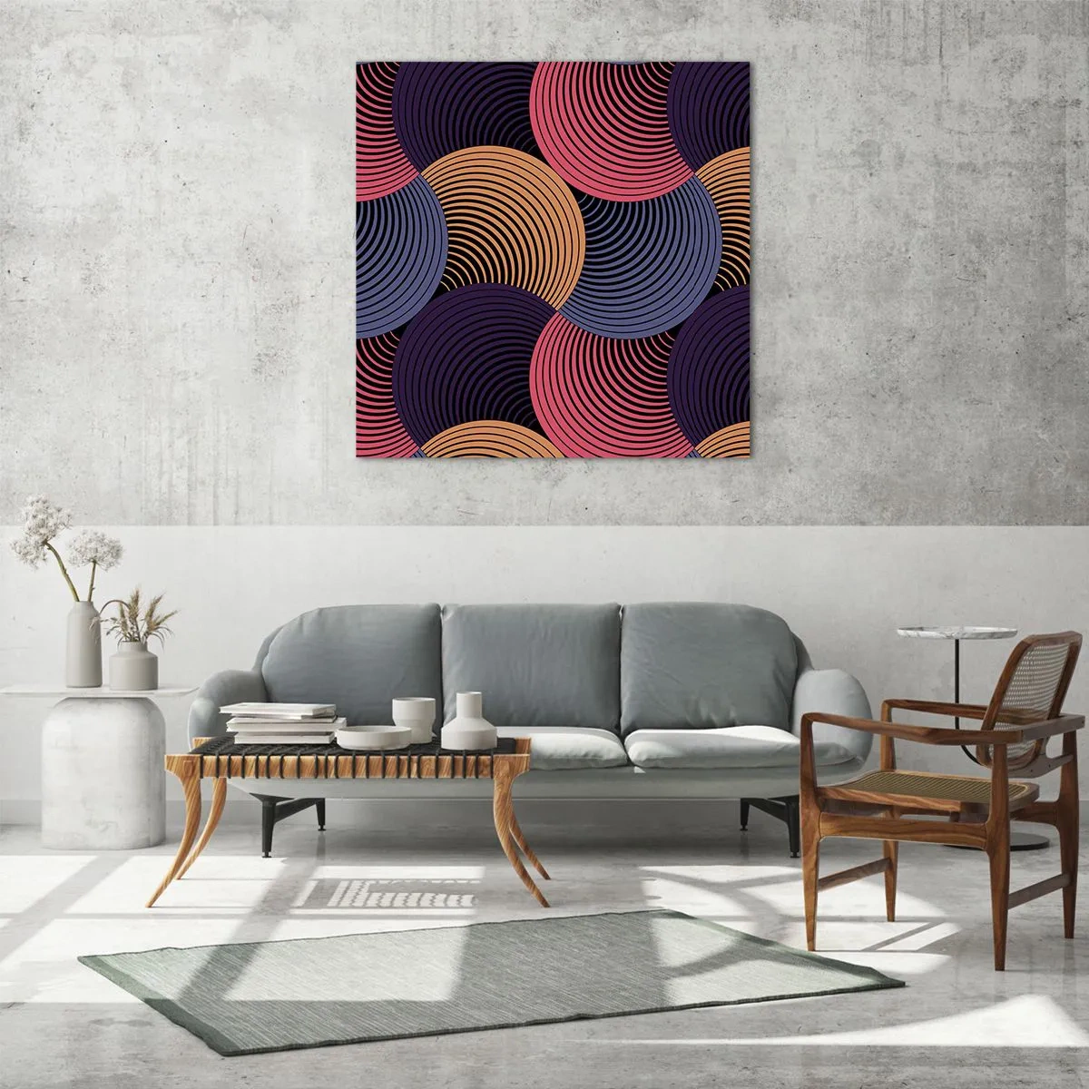 Glasbild - Bild auf glas - Im kreisenden Rhythmus - 60x60 cm