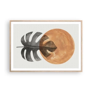 Poster in einem Rahmen aus heller Eiche - Immer die Sonne - 100x70 cm