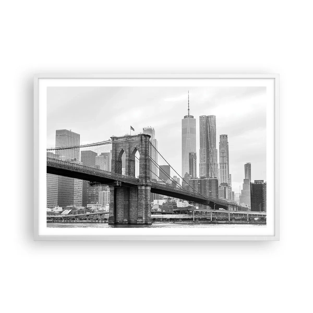 Poster in einem weißen Rahmen - New Yorker Atmosphäre - 91x61 cm