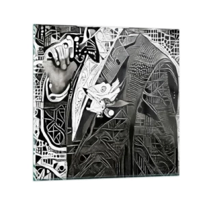 Glasbild - Bild auf glas - Nur ein scheinbar grauer Mann - 40x40 cm