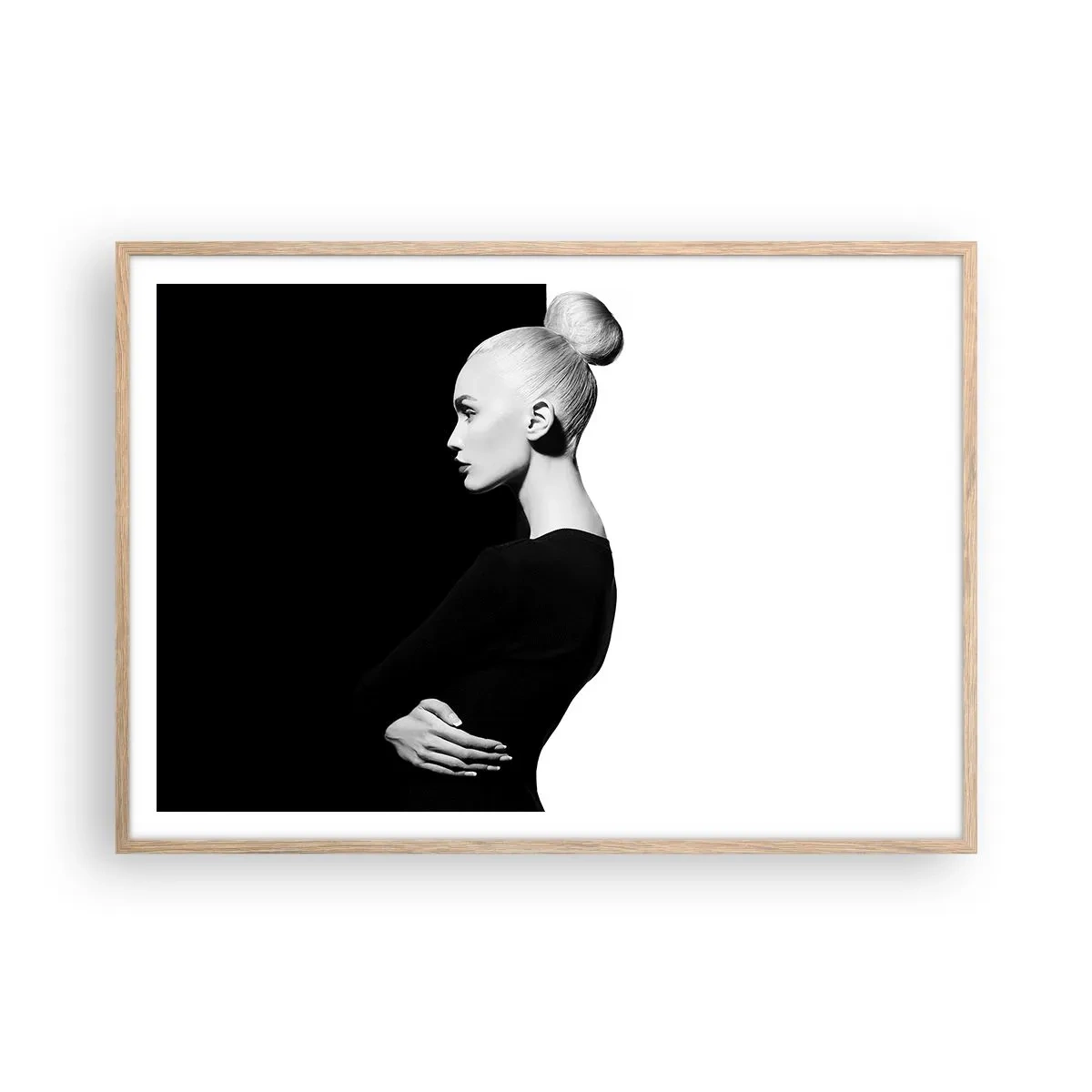 Poster in einem Rahmen aus heller Eiche - Einfach eine Frau - 100x70 cm