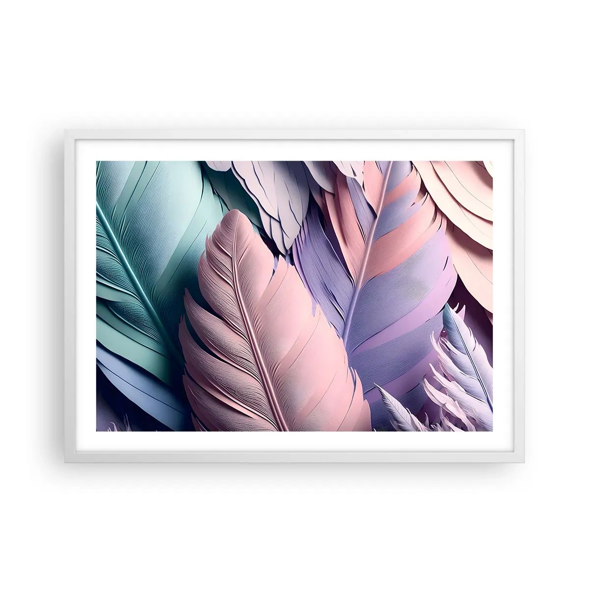 Poster in einem weißen Rahmen - Vogel-Chic - 70x50 cm