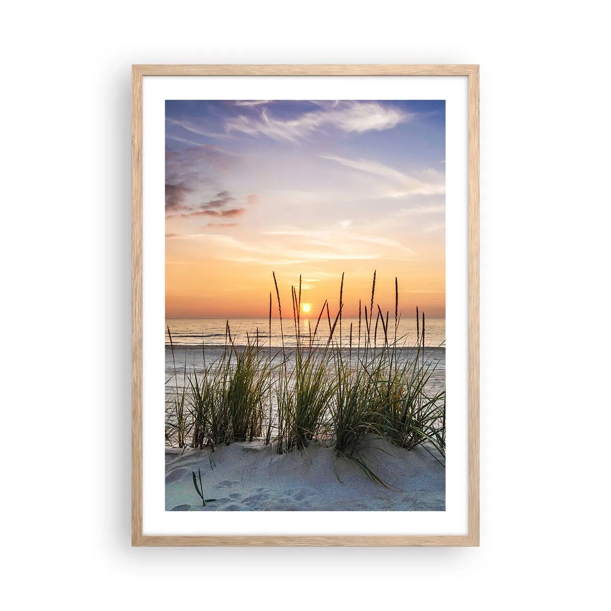 Poster in einem Rahmen aus heller Eiche - Schau, denk, fühl - 50x70 cm