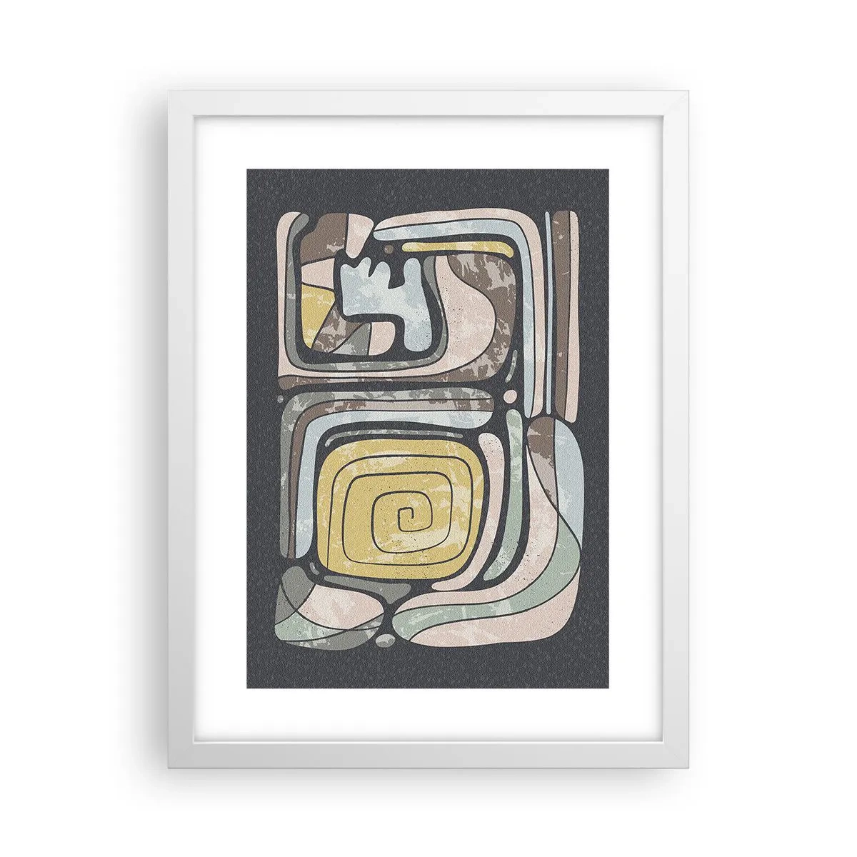 Poster in einem weißen Rahmen - Abstraktion im präkolumbianischen Geist - 30x40 cm