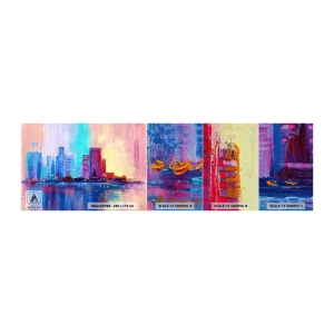 Fototapeten Muster Premium Sand - In Farben getaucht - Stadt, Die Architektur, Stück - 100x30 cm