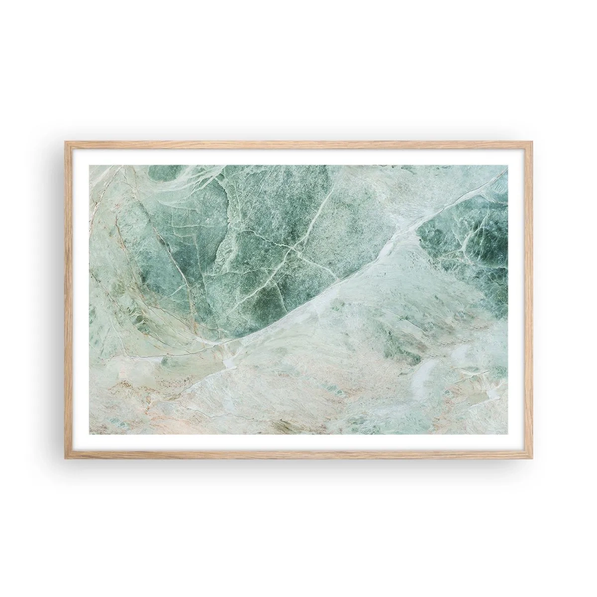 Poster in einem Rahmen aus heller Eiche - Edle Kälte des Steins - 91x61 cm