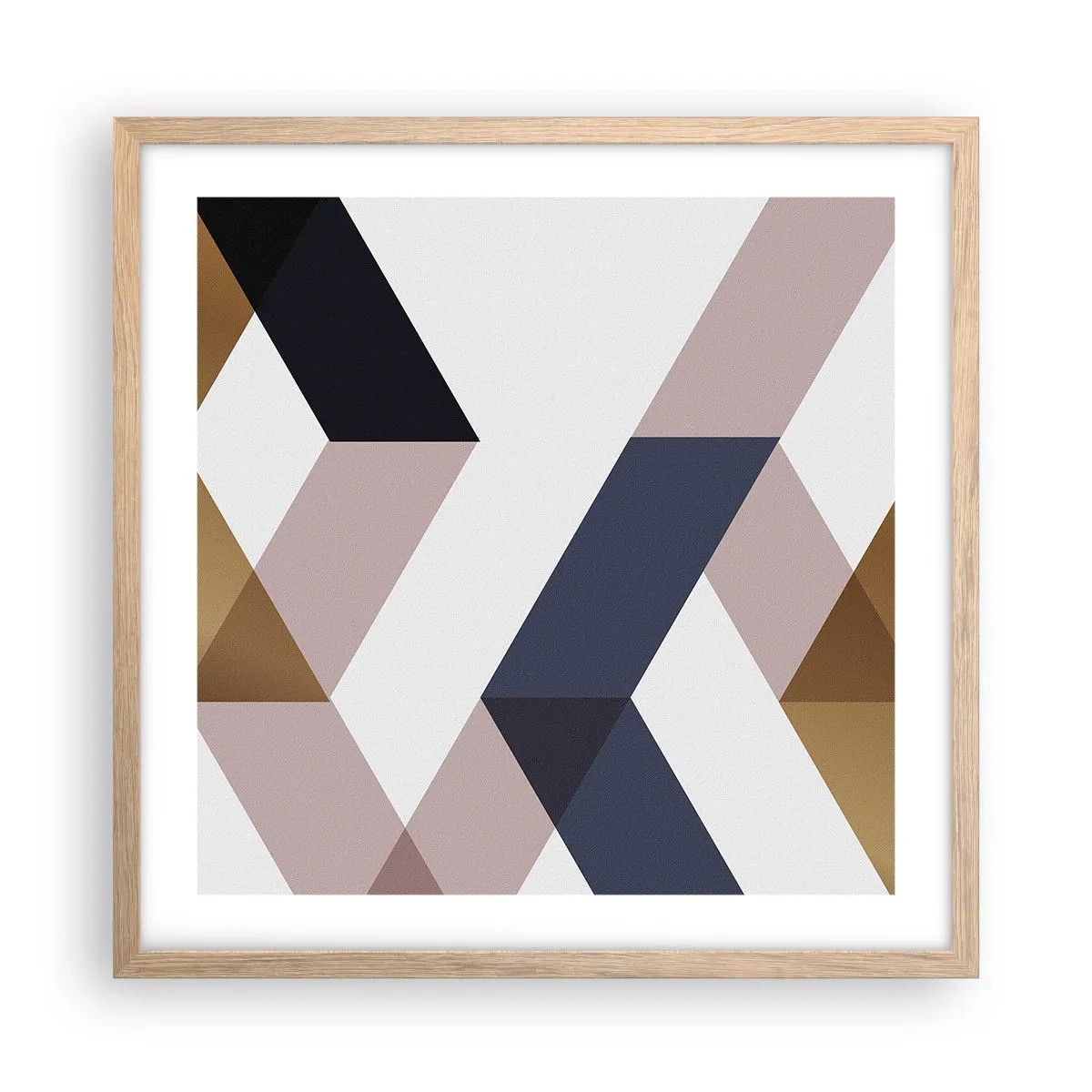 Poster in einem Rahmen aus heller Eiche - Ebenen und Winkel - 50x50 cm