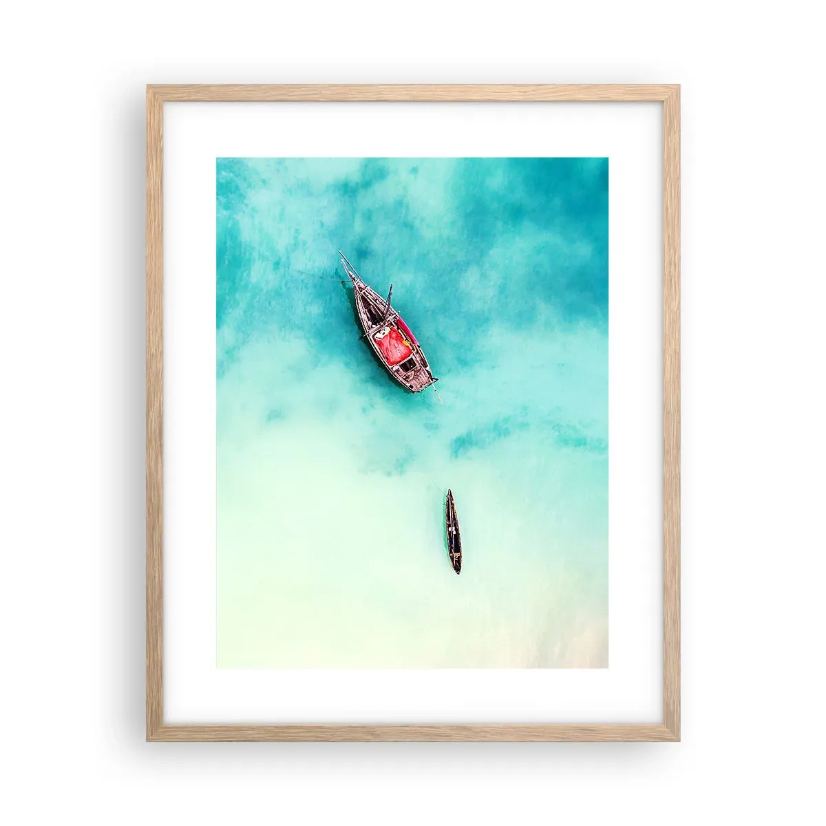Poster in einem Rahmen aus heller Eiche - Denn an den Stränden von Sansibar, wenn der Wasserüberschuss ... - 40x50 cm