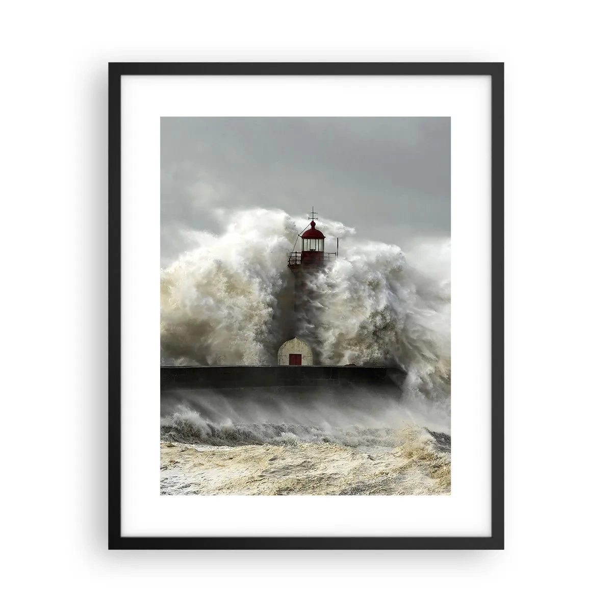 Poster in einem schwarzem Rahmen - Die Wut des Ozeans - 40x50 cm