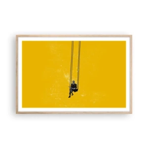 Poster in einem Rahmen aus heller Eiche - Tag wie jeder andere - 91x61 cm