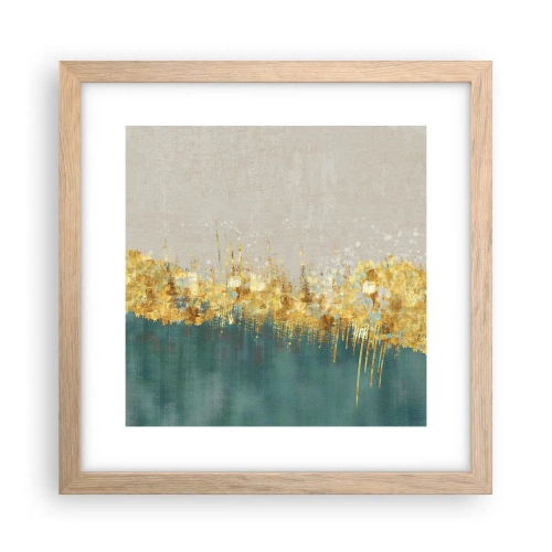 Poster in einem Rahmen aus heller Eiche - Goldener Rand - 30x30 cm