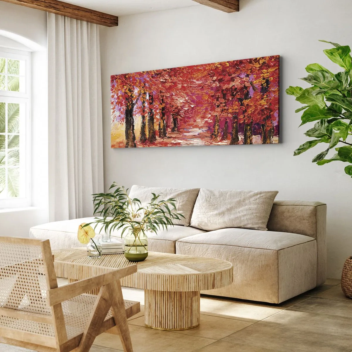 Bild auf Leinwand - Leinwandbild - Herbstlicher Eindruck - 100x40 cm