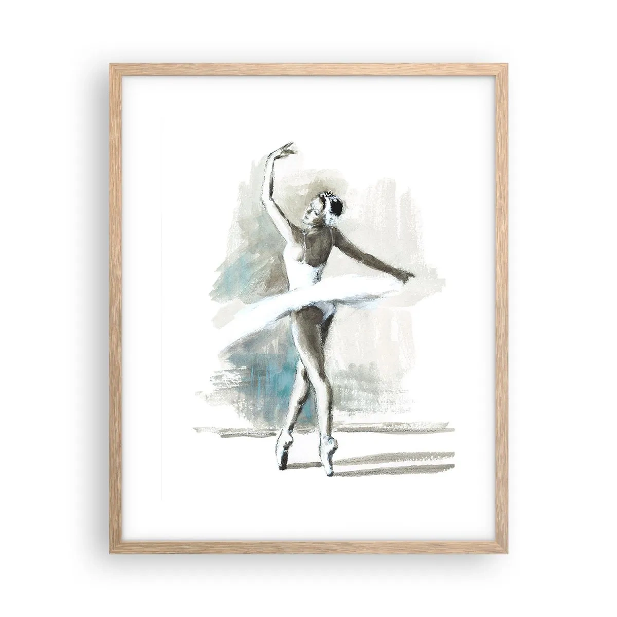 Poster in einem Rahmen aus heller Eiche - In einen Schwan verzaubert - 40x50 cm