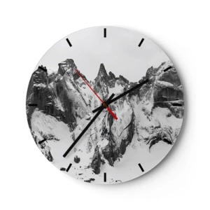 Wanduhr - Glasuhr - Gefährlicher Granitgrat - 40x40 cm