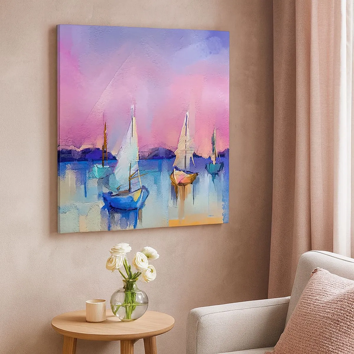 Bild auf Leinwand - Leinwandbild - Richtung: breites Wasser - 30x30 cm