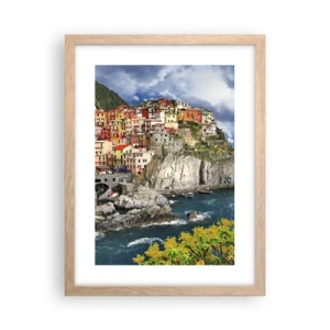 Poster in einem Rahmen aus heller Eiche - Eine Gruppe umarmt die Felsen - 30x40 cm