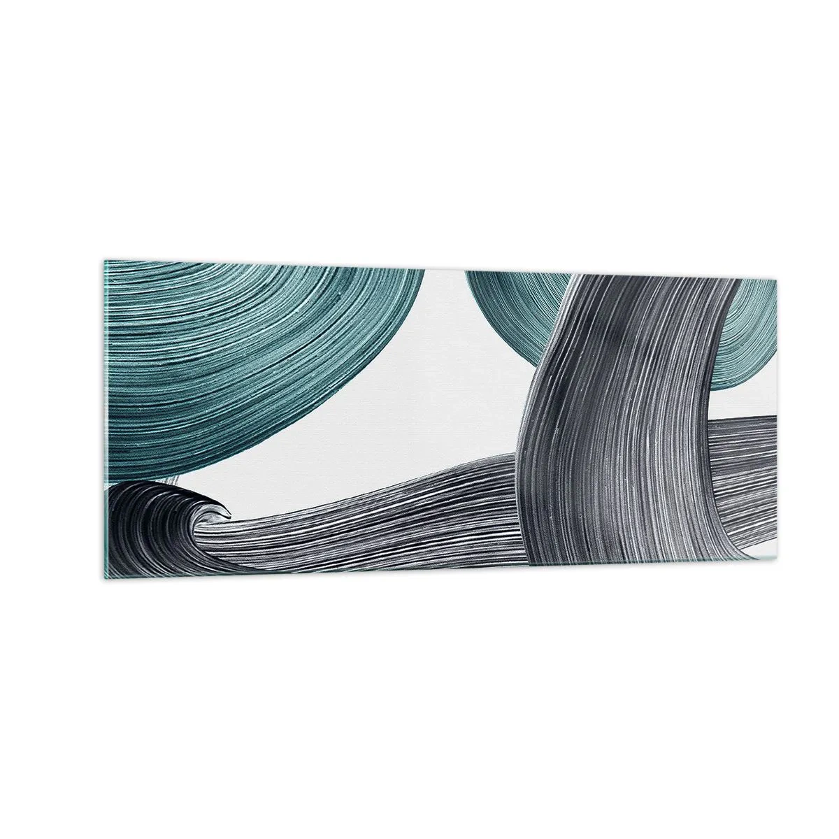 Glasbild - Bild auf glas - Smaragdgrüne und schwarze Pfade - 100x40 cm