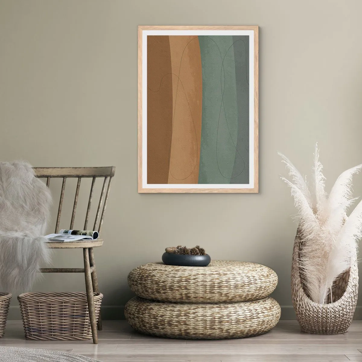 Poster in einem Rahmen aus heller Eiche - Horizontale Komposition - 61x91 cm