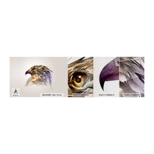 Fototapeten Muster Premium Canvas - Porträt eines Kriegers - Abstraktion, Adler, Vogel - 100x30 cm