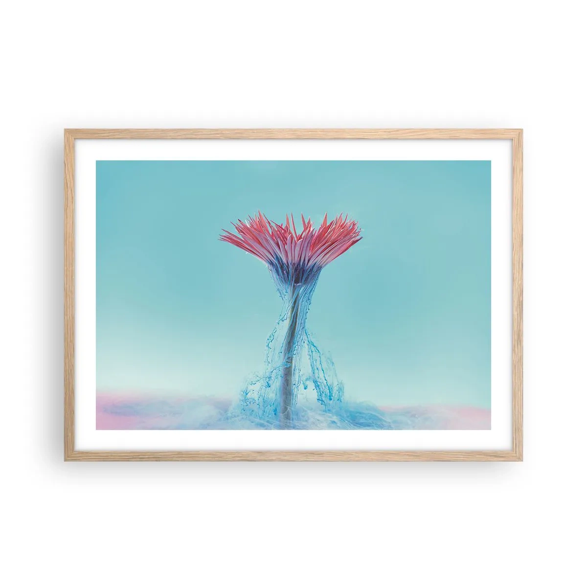 Poster in einem Rahmen aus heller Eiche - In einer belebenden Umarmung - 70x50 cm