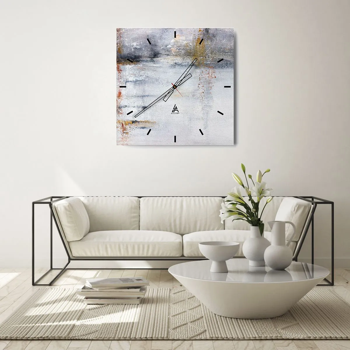 Wanduhr - Glasuhr - Hinter dem Luftvorhang - 30x30 cm