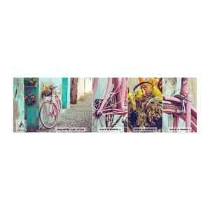 Fototapeten Muster Selbstklebend Deluxe Sticker - Ich komme gleich wieder - Fahrrad, Die Architektur, Blumen - 100x30 cm