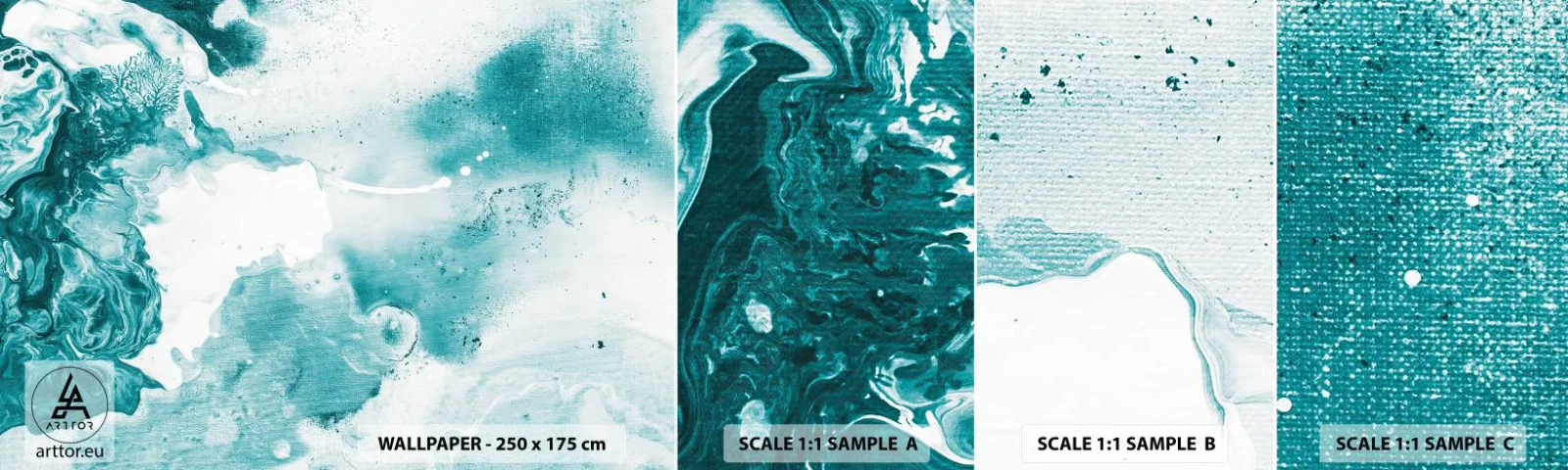 Fototapeten Muster Selbstklebend Deluxe Sticker - Morast von Blau - Abstraktion, Stück, Moderne Kunst. - 100x30 cm