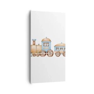 Bild auf Leinwand - Leinwandbild - Am Bahnhof steht ... - 65x120 cm