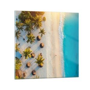 Glasbild - Bild auf glas - Willkommen im Paradies - 30x30 cm