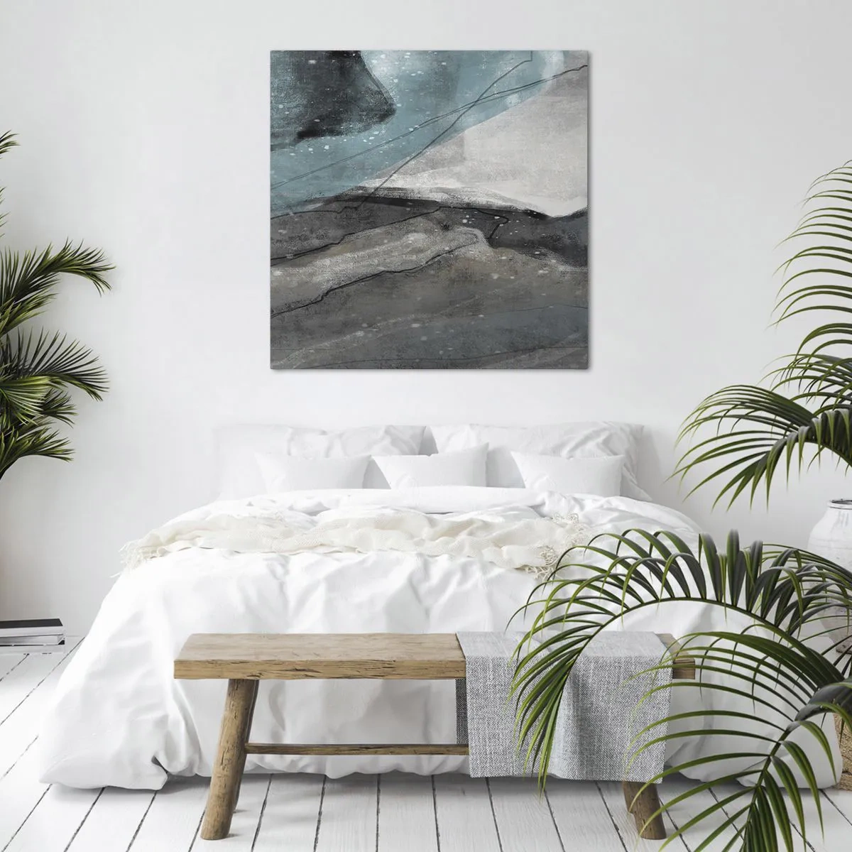 Bild auf Leinwand - Leinwandbild - Abstraktion: Felsen und Eis - 70x70 cm