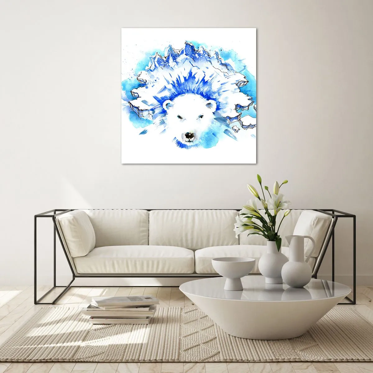 Glasbild - Bild auf glas - Der König der Arktis in einer Eiskrone - 30x30 cm