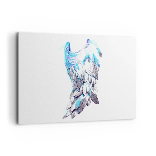 Bild auf Leinwand - Leinwandbild - Zarte Engelsflügel in Pastelltönen - 120x80cm - Ich brauche Flügel - Moderne Wanddekoration für Wohnzimmer und Schlafzimmer ARTTOR