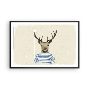 Poster in einem schwarzem Rahmen - Weil ich gestreifte T-Shirts mag! - 91x61 cm