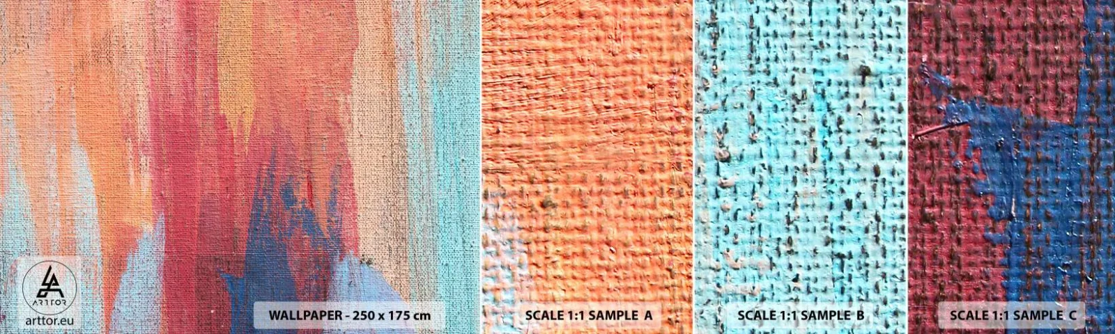 Fototapetenmuster Standard Eco - Renne den Regenbogen hinunter - Abstraktion, Stück, Malerei - 100x30 cm