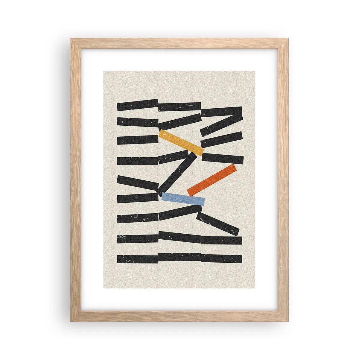 Poster in einem Rahmen aus heller Eiche - Domino – Komposition - 30x40 cm