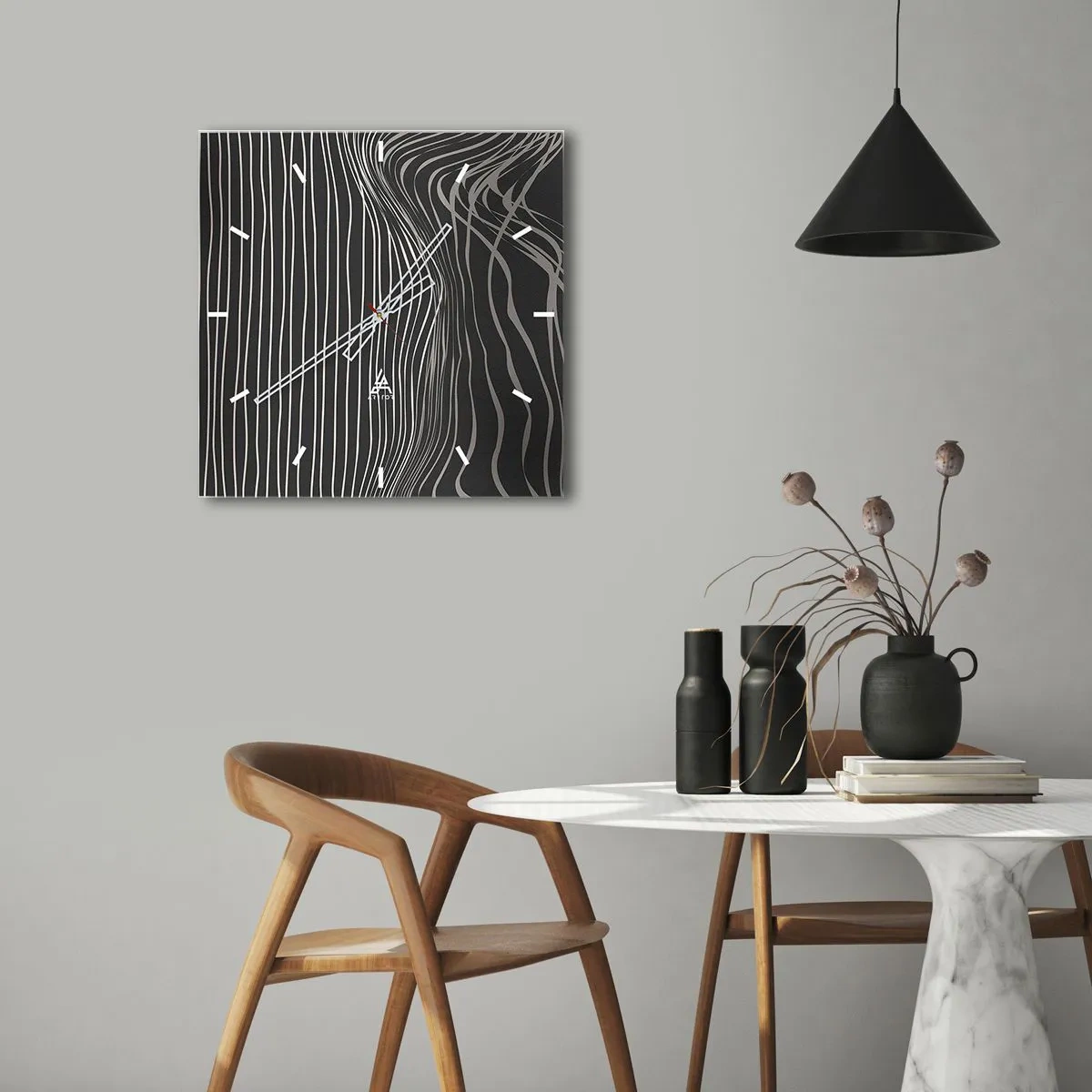 Wanduhr - Glasuhr - Rhythmus und Akzent - 40x40 cm