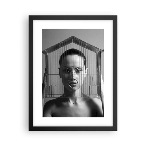 Poster in einem schwarzem Rahmen - Ein leicht surreales Portrait - 30x40 cm