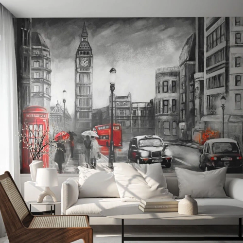 Selbstklebende Fototapete Deluxe Sticker - Gar keine graue Stadt - London, Stadt, Die Architektur - 500x350 cm