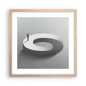 Poster in einem Rahmen aus heller Eiche - Und wie soll man davon klug werden - 40x40 cm