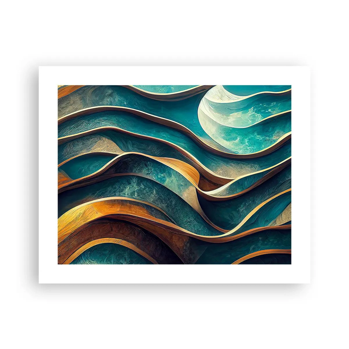 Poster - Blaue Mäander - 50x40 cm