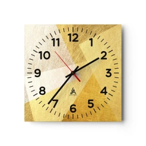 Wanduhr - Glasuhr - Geometriewetter - 40x40 cm
