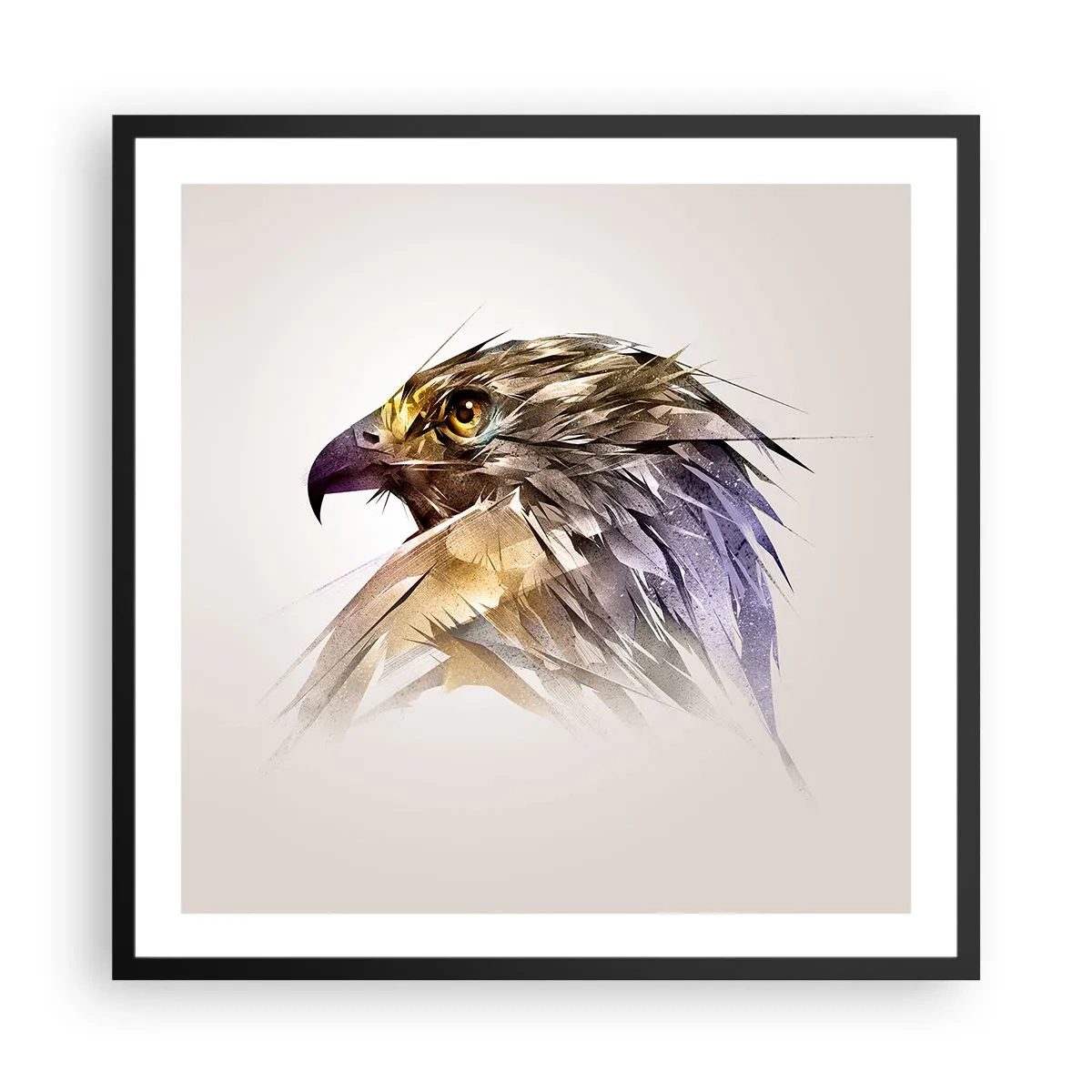 Poster in einem schwarzem Rahmen - Porträt eines Kriegers - 60x60 cm