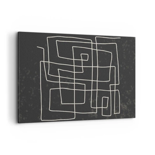 Bild auf Leinwand - Leinwandbild - Abstraktes geometrisches Muster auf dunklem Hintergrund - 100x70cm - Nicht so einfach - Moderne Wanddekoration für Wohnzimmer und Schlafzimmer ARTTOR