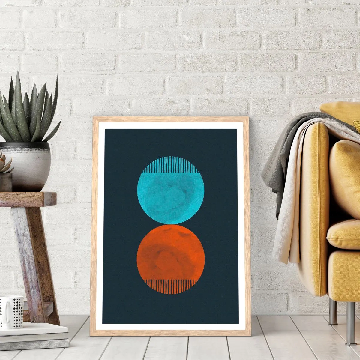 Poster in einem Rahmen aus heller Eiche - Nur Geometrie? - 30x40 cm