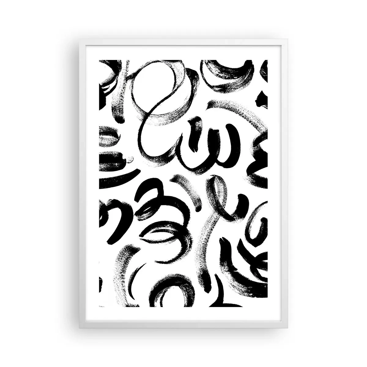 Poster in einem weißen Rahmen - Schwarz auf Weiß - 50x70 cm