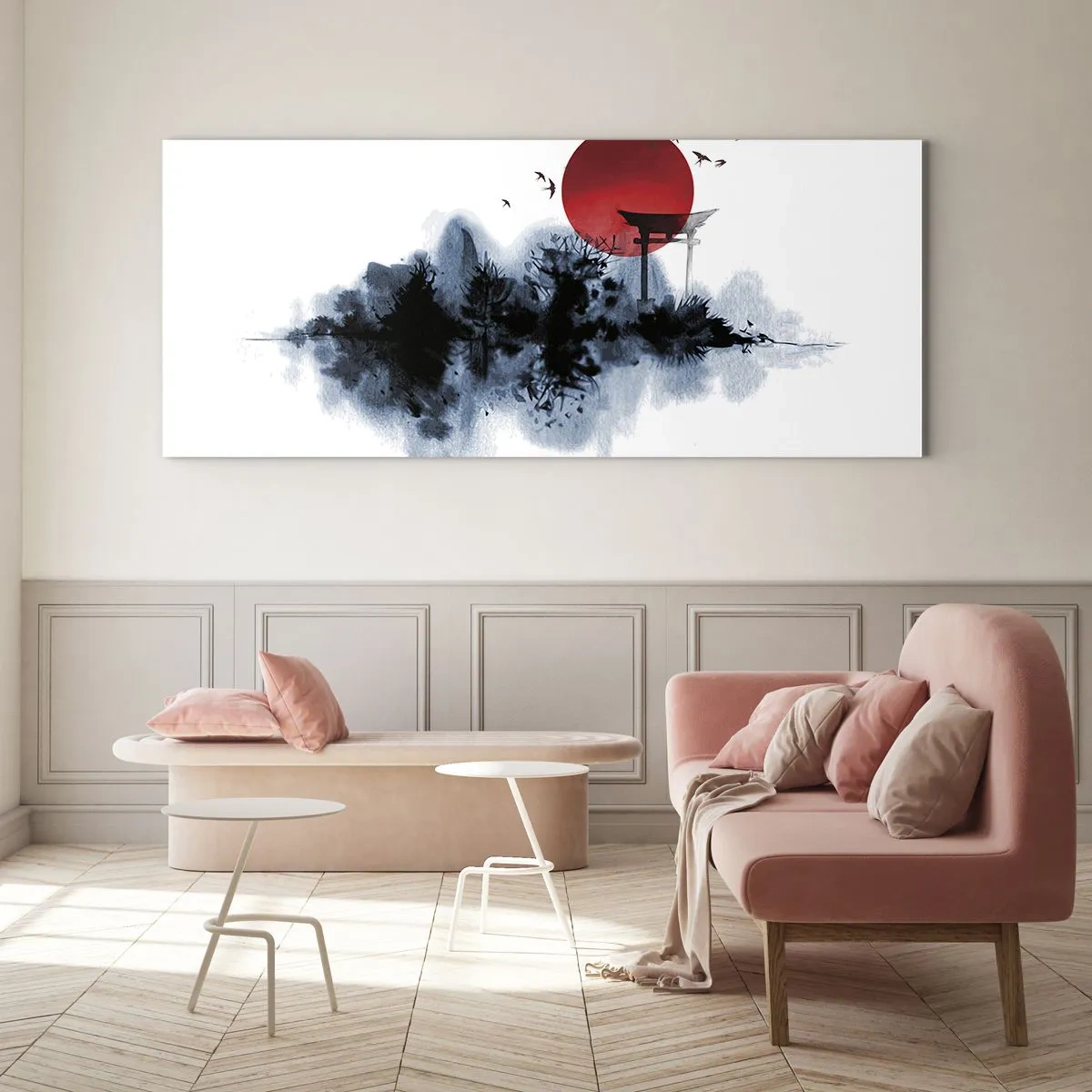 Glasbild - Bild auf glas - Japanische Sicht - 100x40 cm