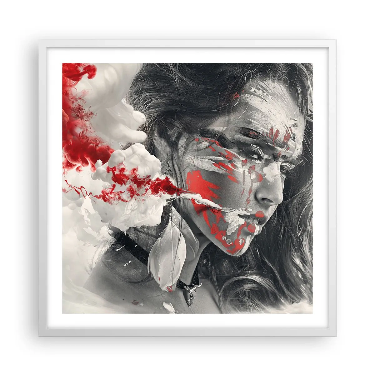 Poster in einem weißen Rahmen - Im Dunst der Absurdität - 60x60 cm