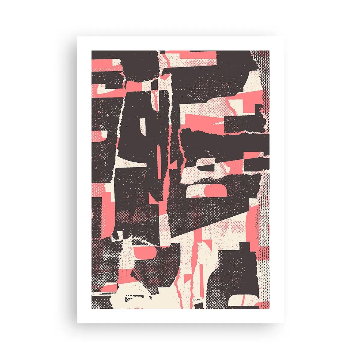 Poster - Dynamische Abstraktion in Rot- und Schwarztönen - 50x70cm - All dieser Lärm - Moderne Wanddekoration für Wohnzimmer und Schlafzimmer ARTTOR
