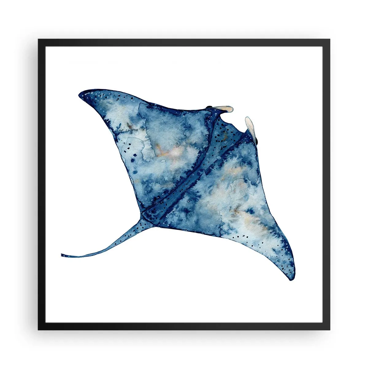 Poster in einem schwarzem Rahmen - Leben im Blau - 60x60 cm