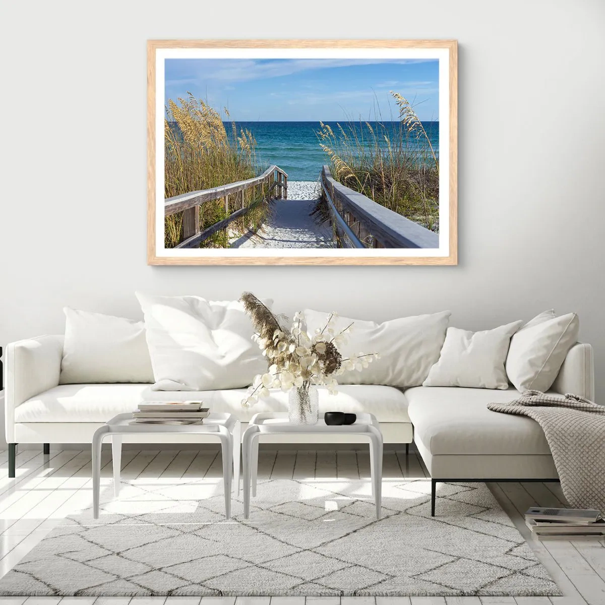 Poster in einem Rahmen aus heller Eiche - In der Sonne, im Wind - 91x61 cm